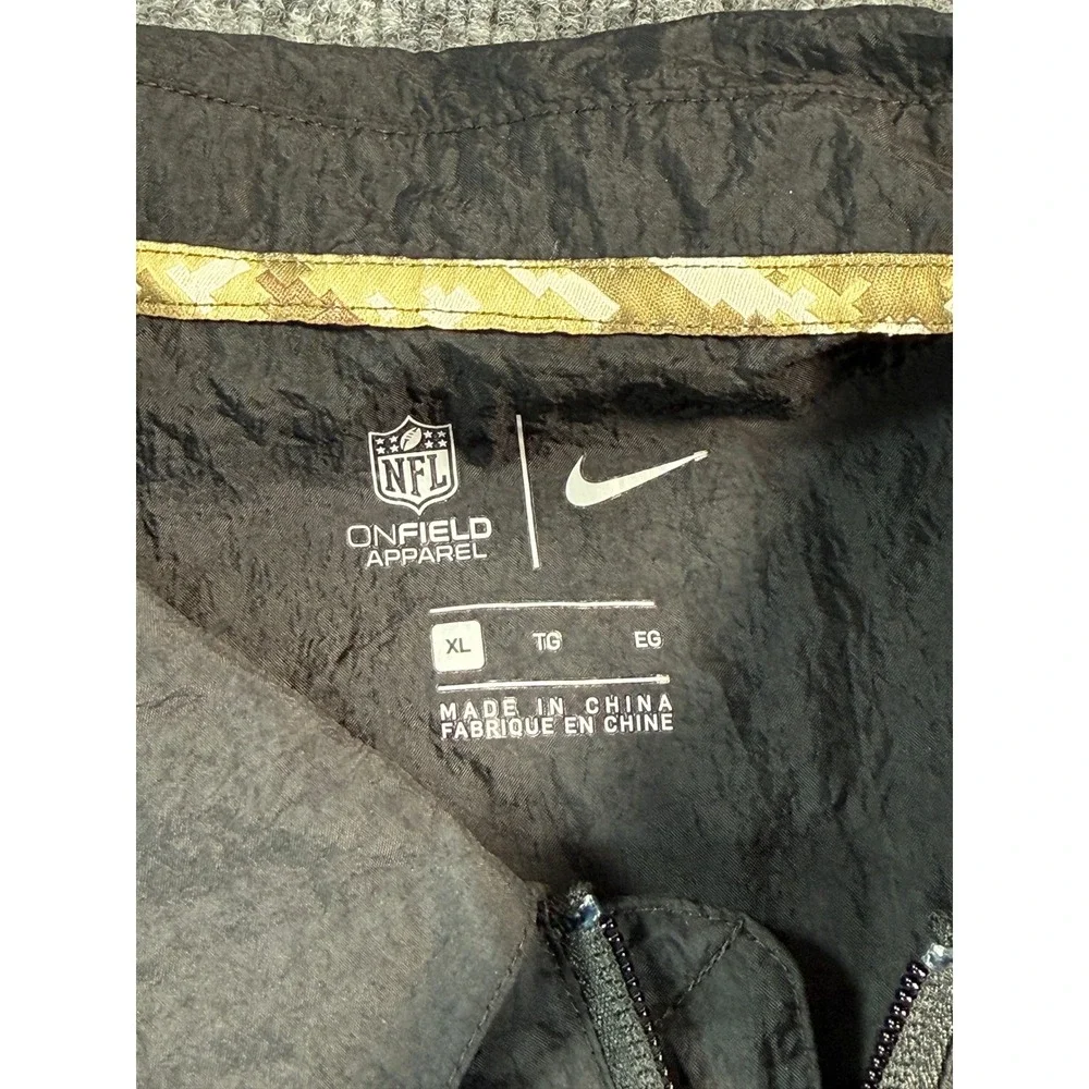 Nike Dallas Cowboys Saulte to Service Windbreaker Mens XL Black OnField Zip‎ Up